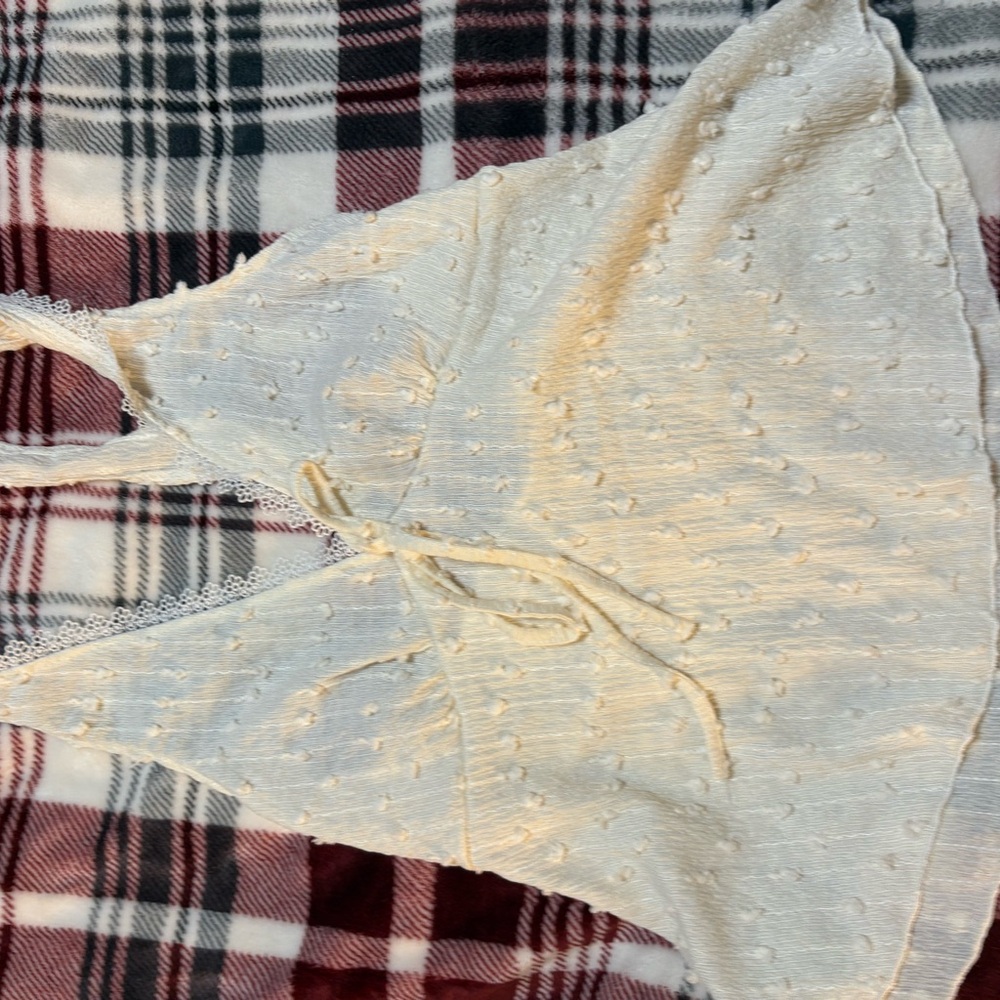 Pale Yellow Lace Halter Top